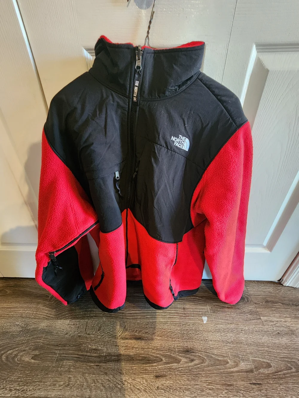 The North Face Mens Red and Black Denali Fleece Jacket